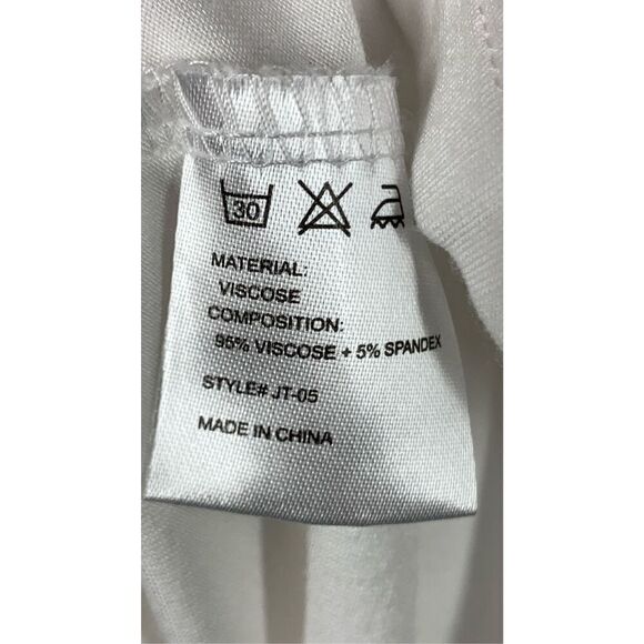 iGENJUN Women's Sleeveless Keyhole Back Button Pleated Top White Size Small - Picture 3 of 7